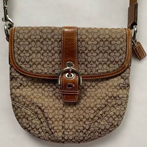 Coach Soho Signature Logo Khaki Small Crossbody